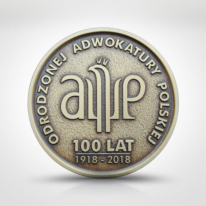 Przypinka z herbem Izby Adwokackiej i własnym tekstem - oficjalna przypinka prawnicza - Izba Adwokacka w Opolu 2