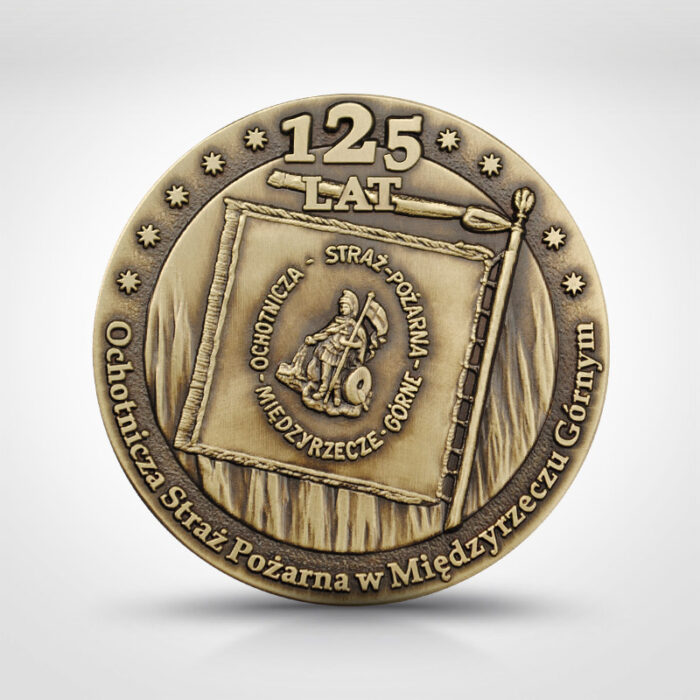 Złoty pins z logo - OSP w Międzyrzeczu Górnym 2